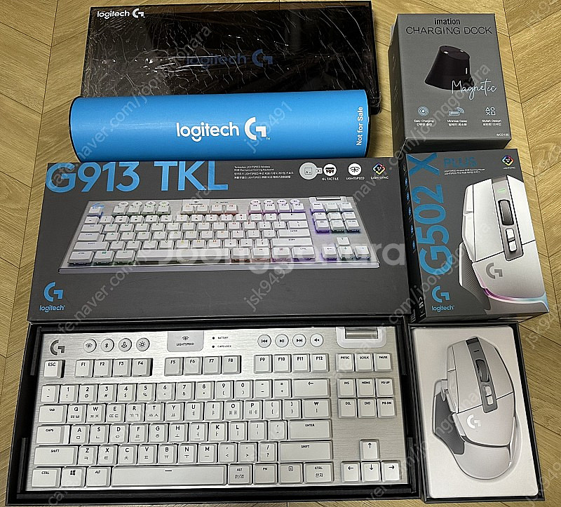 로지텍 g913 tkl 택타일(갈축) 화이트 + g50...--0