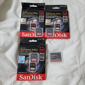 샌디스크 메모리카드 멤카 익스트림프로 256GB, 128GB 일괄 급처