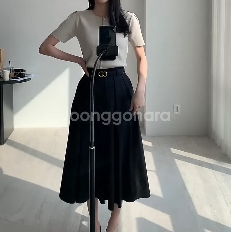 SIE 시에 이안 플리츠 스커트 (블랙/M)--0