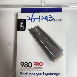 삼성 SSD 980 PRO WITH heatsink 1TB 단순개봉 (동탄2)