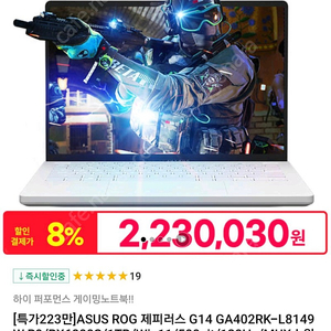 asus rog 제피러스 G14 GA402RK-L8149W