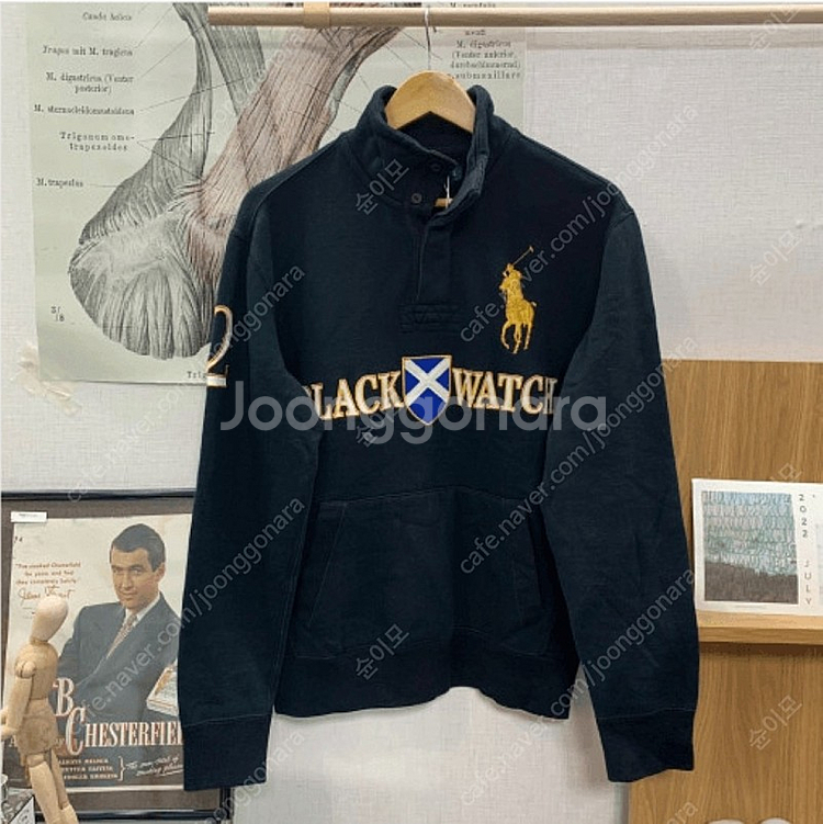 폴로 랄프로렌 블랙와치 자수 반집업 맨투맨 스웻셔츠 L (hp710)--0