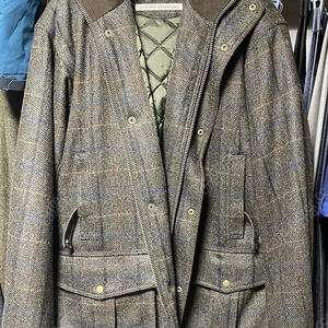 Barbour Woolsington Wool Tweed Jacket Olive Check / M