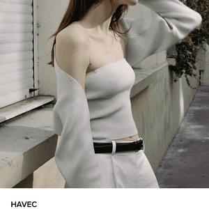 하베크 볼레로 (아이보리) Merino wool bolero knit set / Ivory