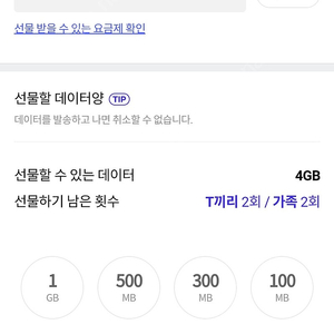 SK데이터 1기가, 2기가 판매