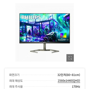 필립스 32인치 QHD 게이밍 모니터(32M1N5500Z)