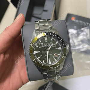 Hamilton Mens Khaki Navy Nylon NATO Green Dial Watch 해밀턴