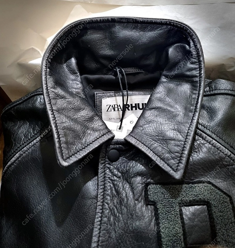 자라 x 루이지 빈티지레더 자수 바시티 봄버 가죽자켓 Zara x Rhuigi 5388/405/80 이미지