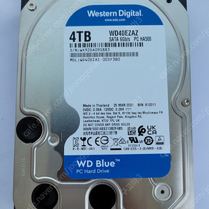 WD BLUE 4TB HDD 하드디스크, 4TB 외장하드