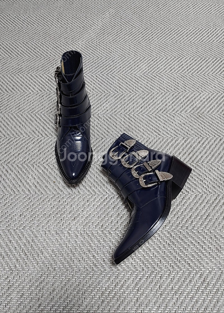 (정품/새상품) 토가 네이비 가죽 버클 웨스턴 부츠--7
