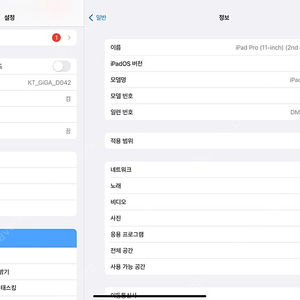 아이패드 프로2 11인치 셀룰러 버전 512기가