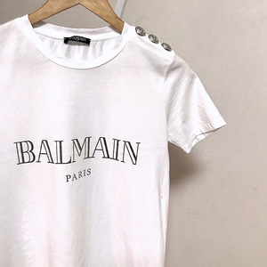 BALMAIN 발망 로고 프린트 은장단추 티셔츠 women_size 34