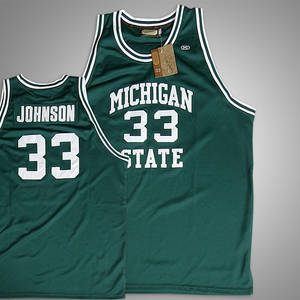 NCAA Michigan State Spartans #33 Magic Johnson 클래식져지 빅사이즈 정품Hardwood Legands 5XL(130-135) (무료배송)