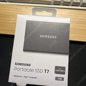 미개봉 삼성 포터블 SSD T7 그레이 1TB 팝니다