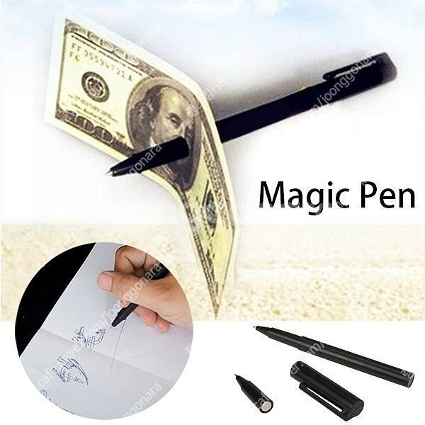 새 볼펜 마술 도구 장난감 요술 지폐 통과 착시--1