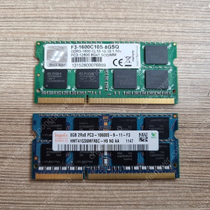 노트북 ddr3 램 4g 2개 팝니다.