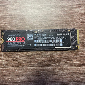 삼성 980 pro 2TB PCIE4.0 NVME 859시간 사용