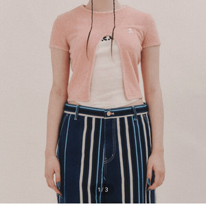 rest&recreation RR cut out knit top pink