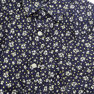 (M) 레이지블루 반팔셔츠 남방 꽃무늬 네이비 패턴