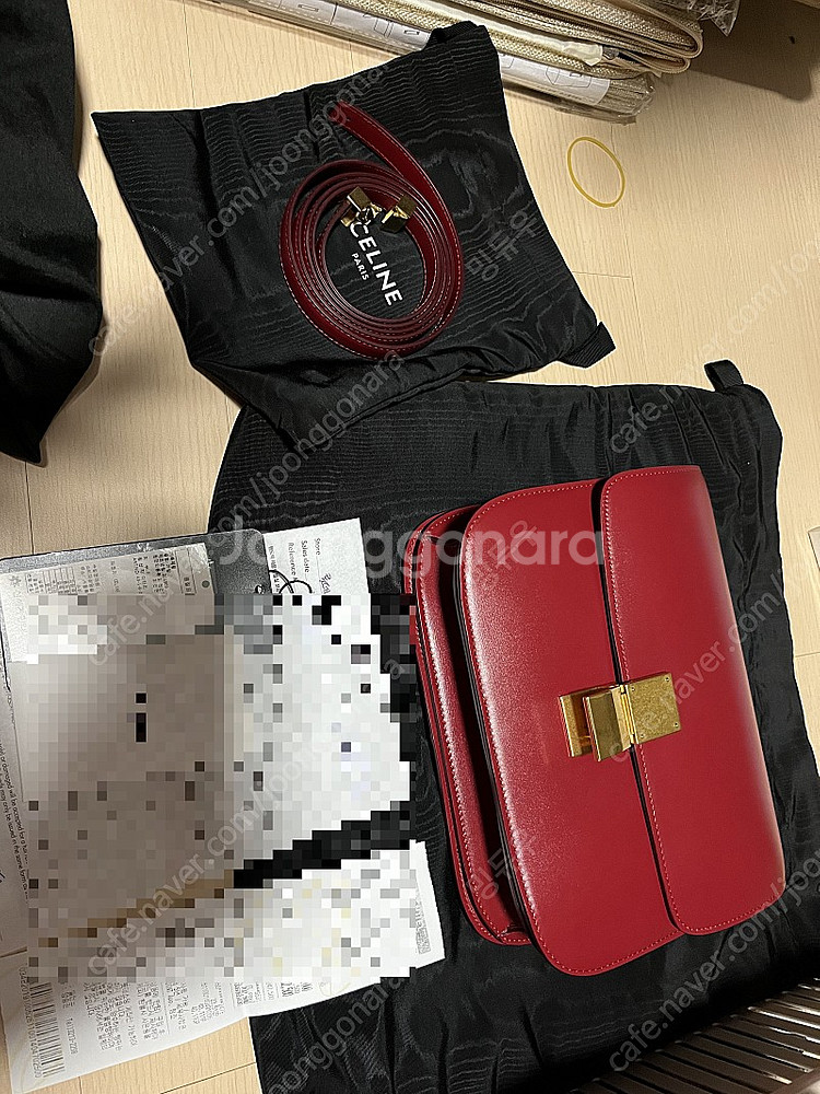 셀린느 클래식박스 레드 미듐 국내백화점 풀구성--1