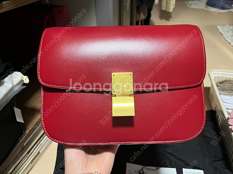 셀린느 클래식박스 레드 미듐 국내백화점 풀구성--3