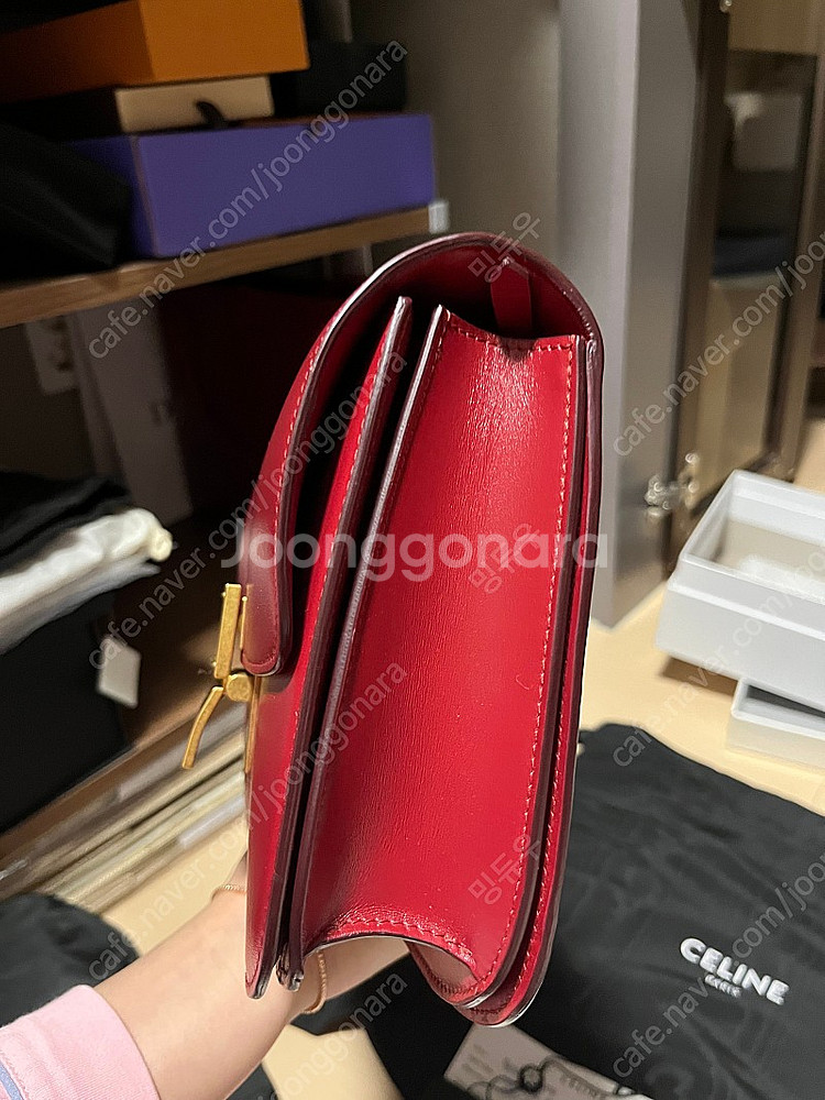 셀린느 클래식박스 레드 미듐 국내백화점 풀구성--4