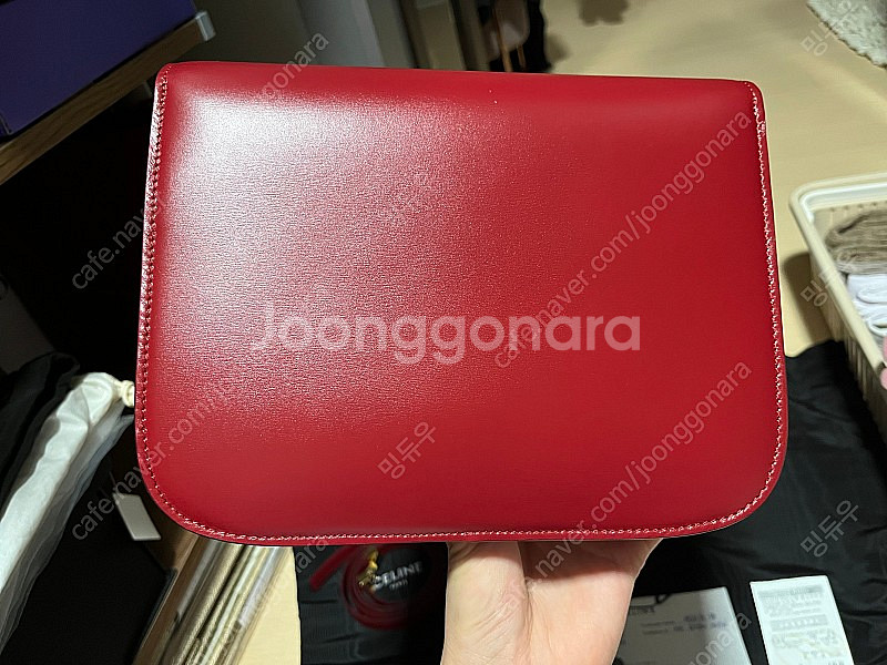 셀린느 클래식박스 레드 미듐 국내백화점 풀구성--5