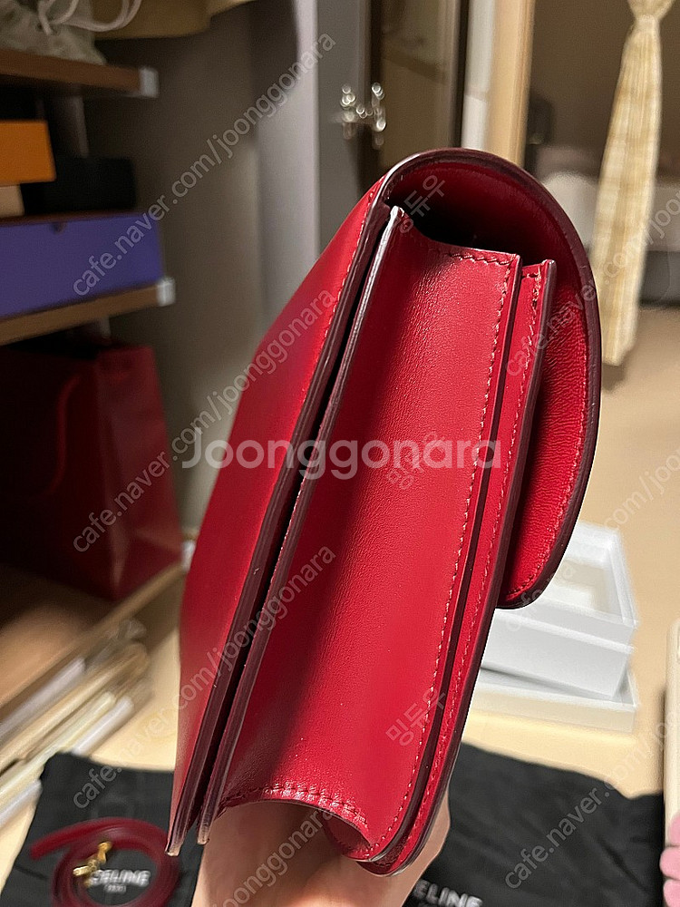 셀린느 클래식박스 레드 미듐 국내백화점 풀구성--6