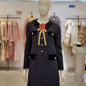 레니본 진주 샤넬 레이스 원피스 브로치탈부착