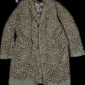 R13 / LEOPARD SHREDDED COAT / L