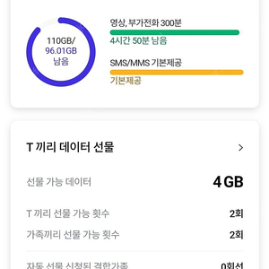 skt데이터 2기가 팔아요