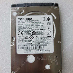 TOSHIBA 2.5인치 500GB 7200rpm HDD 팝니다.