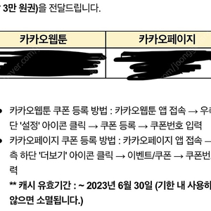 카카오웹툰 3만원 쿠폰