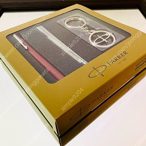 NEW 파카 빨강 볼펜 체인 선물세트 펜 PARKER 정품 클래식 스테인레스 키 금 고급