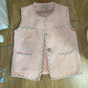 바이씨니 트위드조끼 제작 핑크