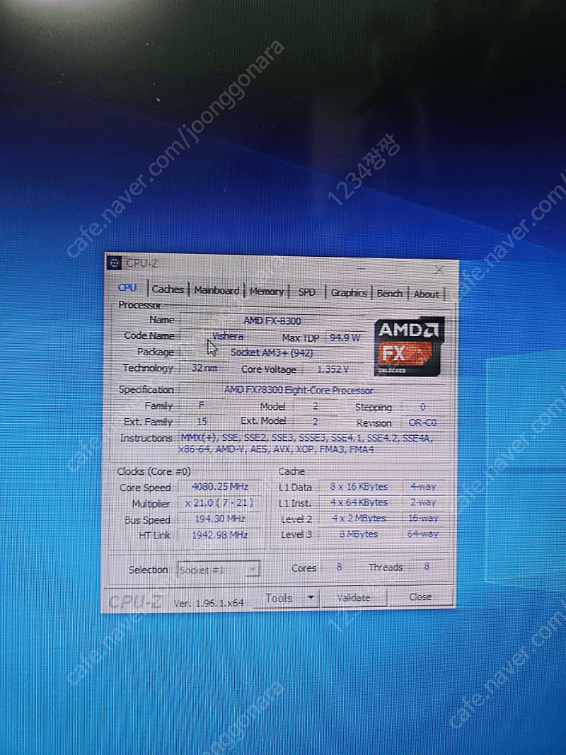 fx8300 AMD CPU 팝니다. | CPU/메인보드 | 중고나라