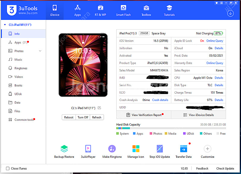 아이패드 프로 11 (M1칩) 256g 셀룰러--2