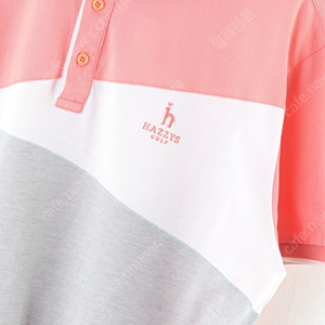 (XXL) 헤지스 반팔 카라 티셔츠 면 골프운동 핑크