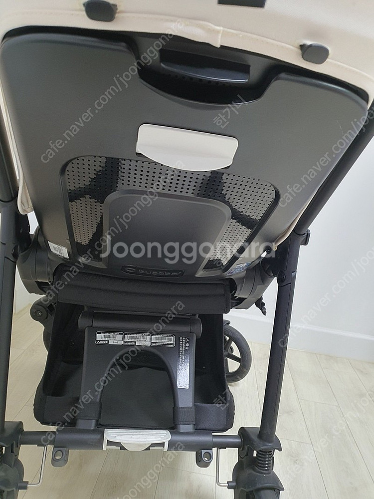 부가부 비6 블랙섀시 화이트 캐노피 절충형 유모차 악세--6