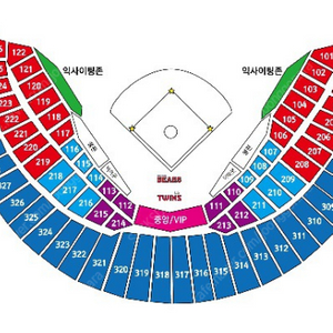 16일(금) LG VS 두산 , 3루 블루석 통로4연석 정가양도