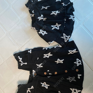 리미떼두두 신상품 xs 별러플세트 black white star ruffle set <블랙>- 세탁만한 새제품