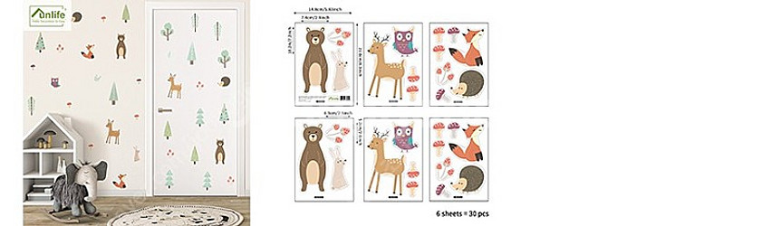 [새상품]벽지 포인트 데코 스티커 4종 아이방 벽스티커...--2