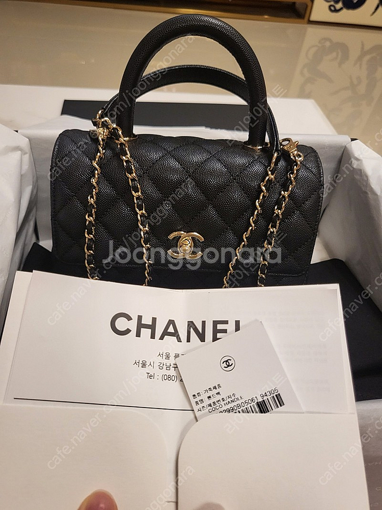 샤넬 코코핸들 스몰(구 스몰.현 미듐) 블랙(블랙기본핸들) 내장칩--1