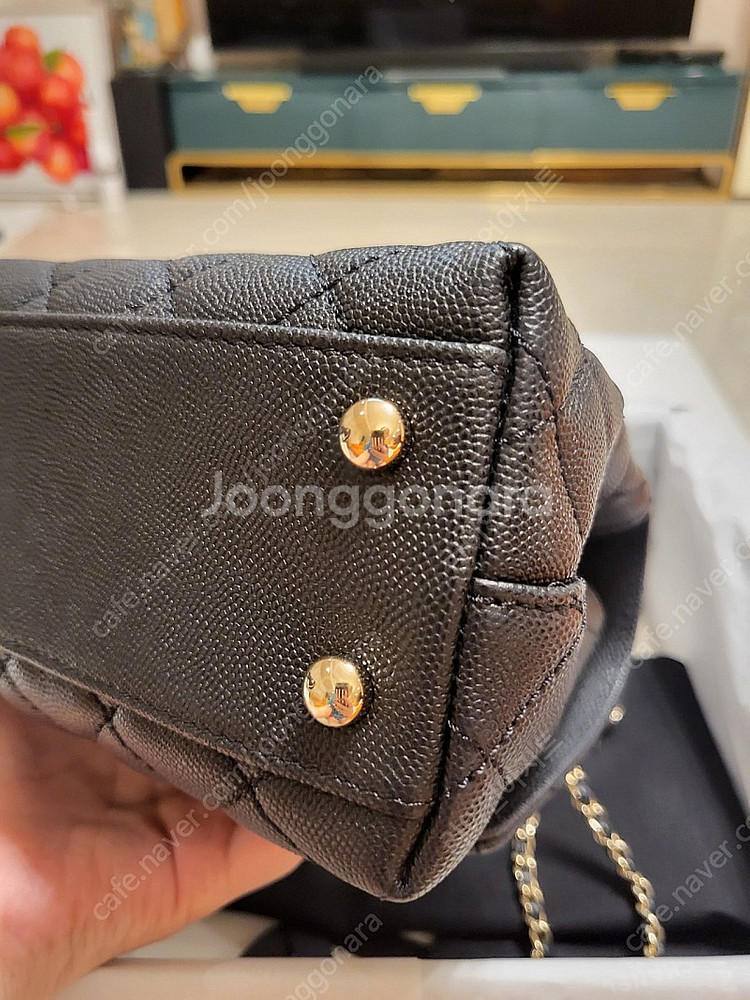 샤넬 코코핸들 스몰(구 스몰.현 미듐) 블랙(블랙기본핸들) 내장칩--5