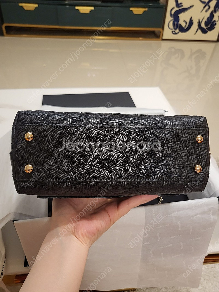 샤넬 코코핸들 스몰(구 스몰.현 미듐) 블랙(블랙기본핸들) 내장칩--7