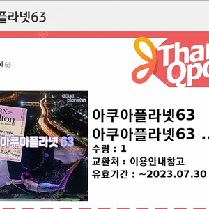 63아쿠아플라넷+63아트(전망대) 2매