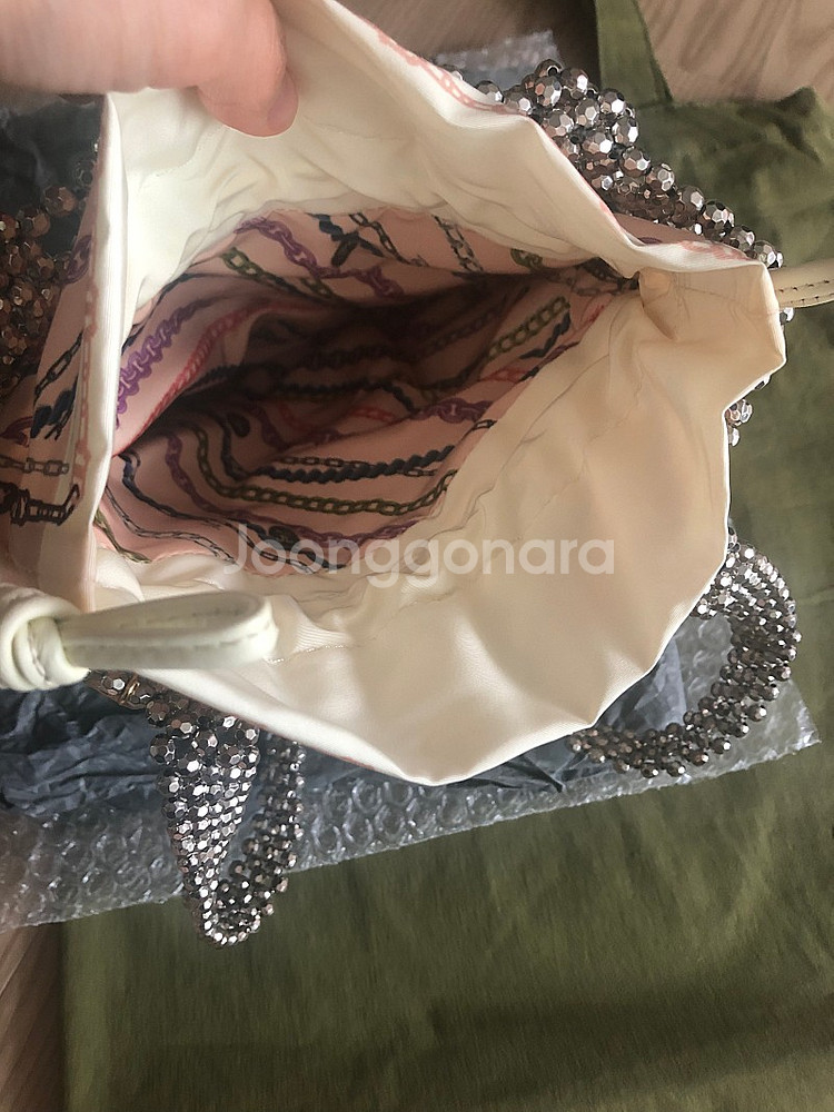 한섬 타임 메탈 볼 드로우스트링백+에코백--1