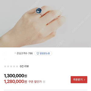 18k 반지 런던블루토파즈 6.14ct (새것)