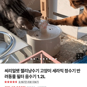 [씨리얼]펫 정수기 고양이 정수기 음수기