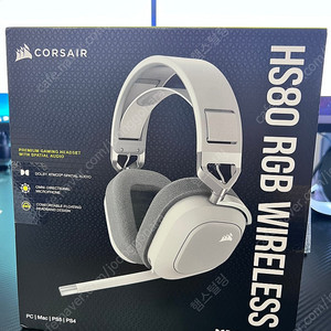 CORSAIR HS80 7.1 RGB WIRELESS 화이트 무선 게이밍 헤드셋